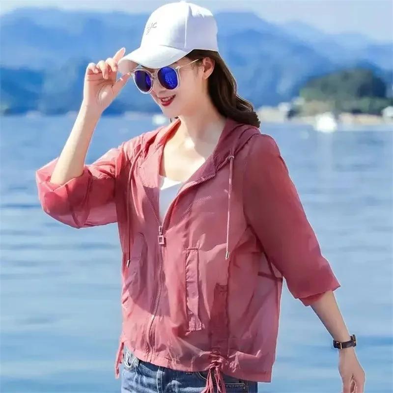 Sunscreen Womens New Summer Coat 2023 Western Style Sun-Protective Clothings Short Jacket Thin Shirt Female Fashion